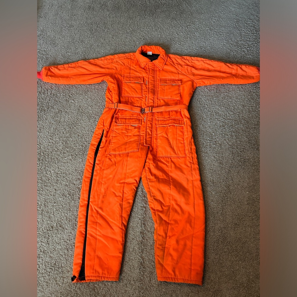 Vintage Walls Blizzard Pruf Insulated Coveralls Men’s XXL Tall Zip Hunter Orange